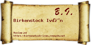 Birkenstock Iván névjegykártya